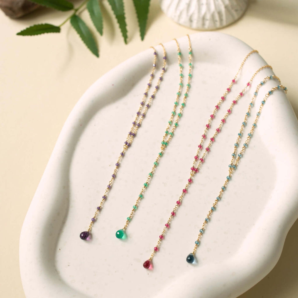Pink Tourmaline Quartz Kensington Necklace