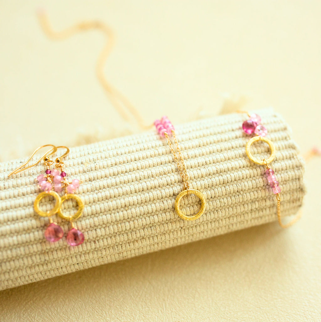 Pink Tourmaline Solara Necklace