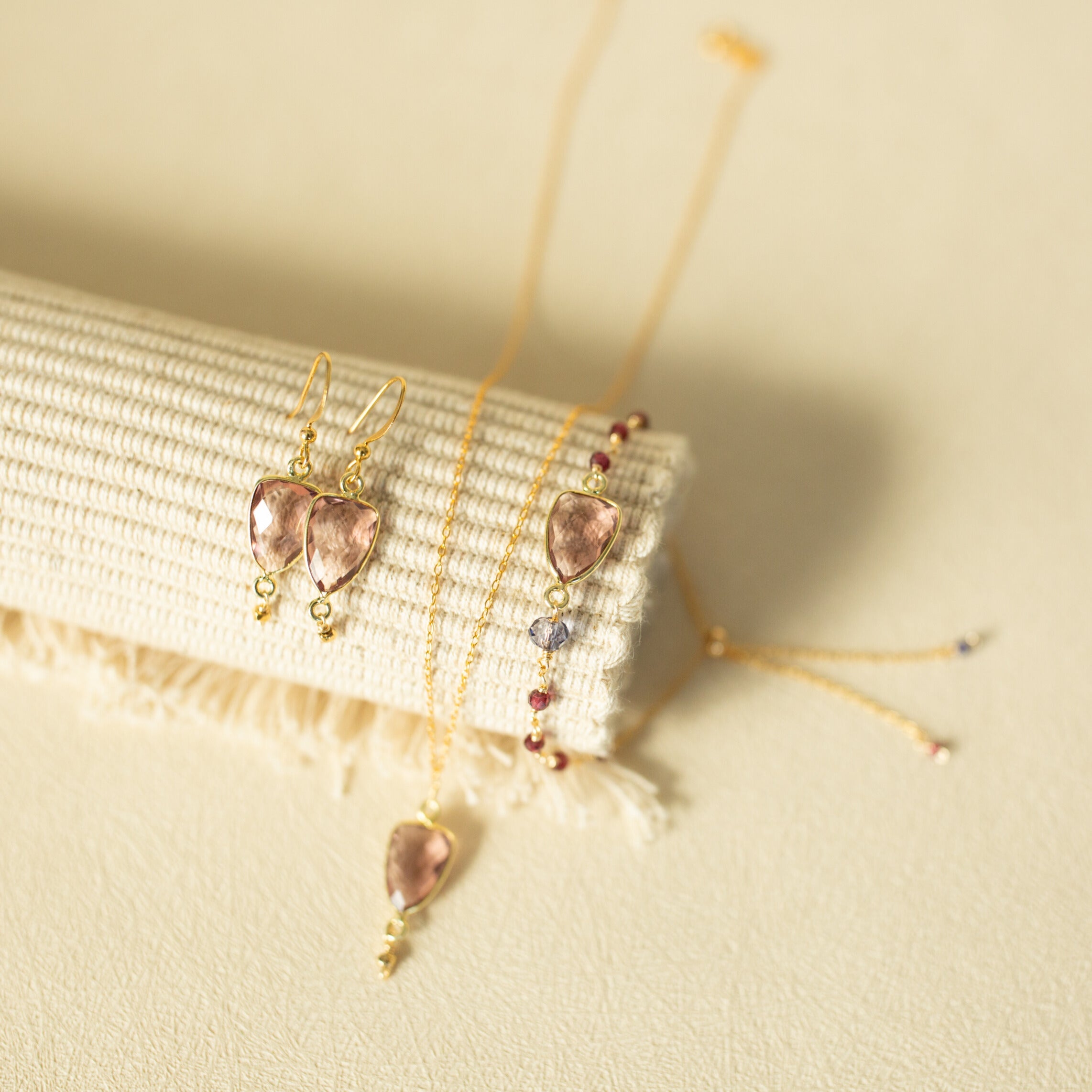 Rhodolite Garnet Gold Isla Earrings