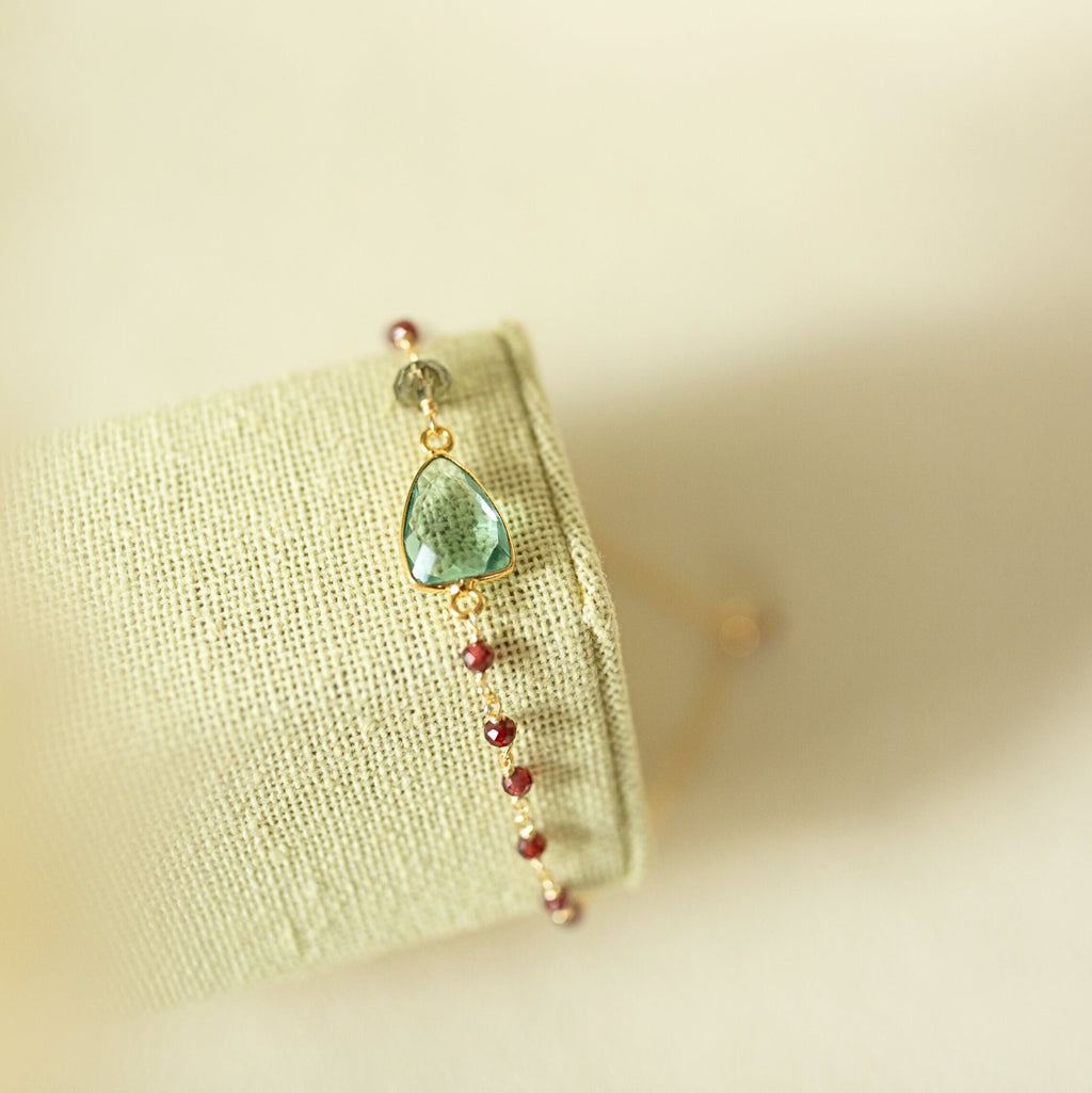 Green Amethyst Silver Isla Bracelet