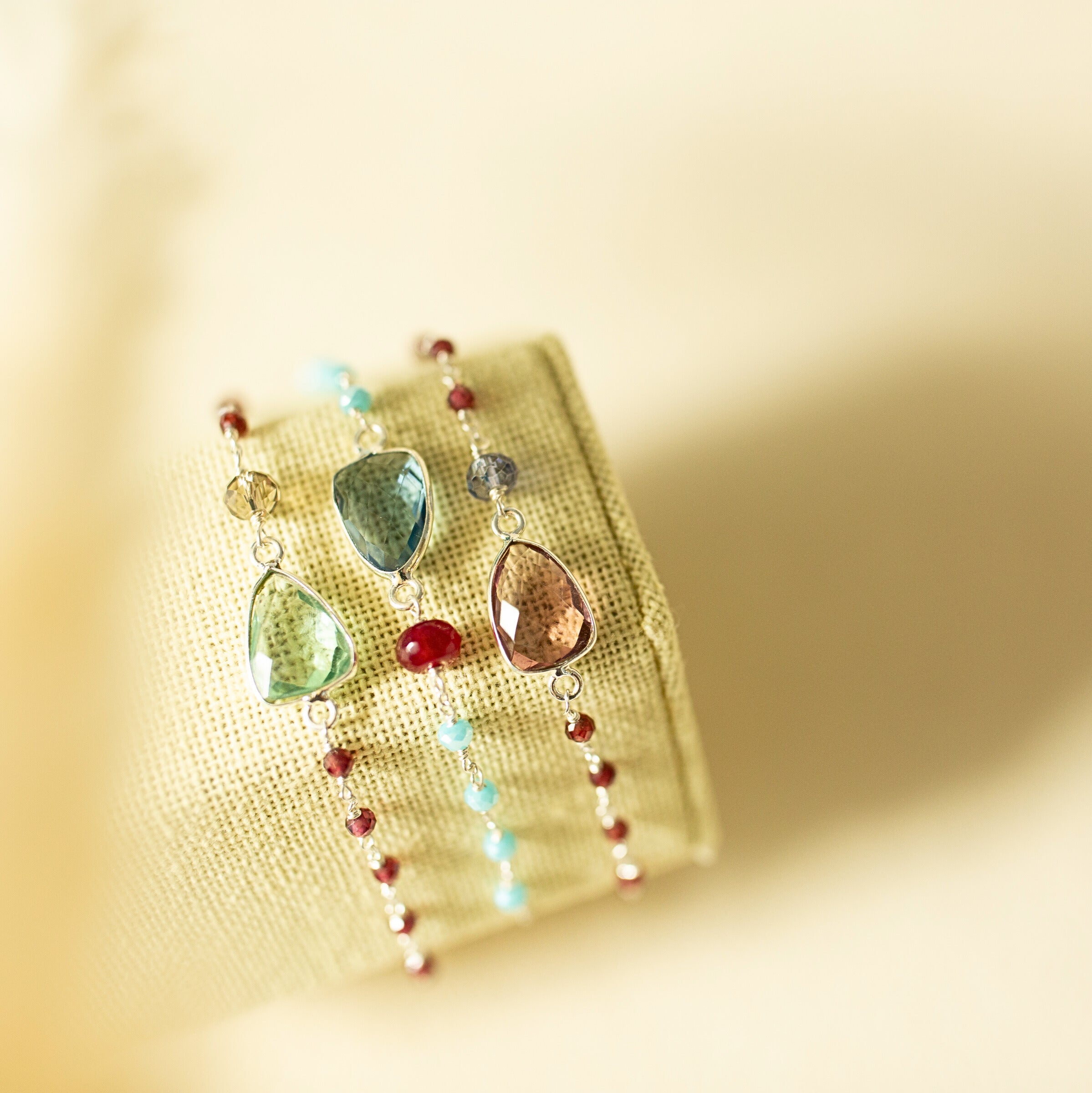 Green Amethyst Silver Isla Bracelet