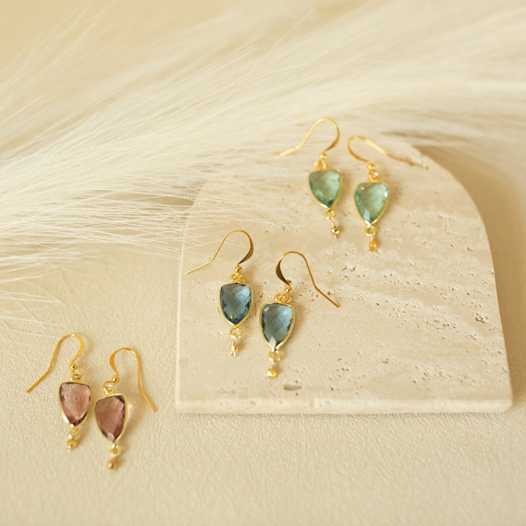 Rhodolite Garnet Gold Isla Earrings