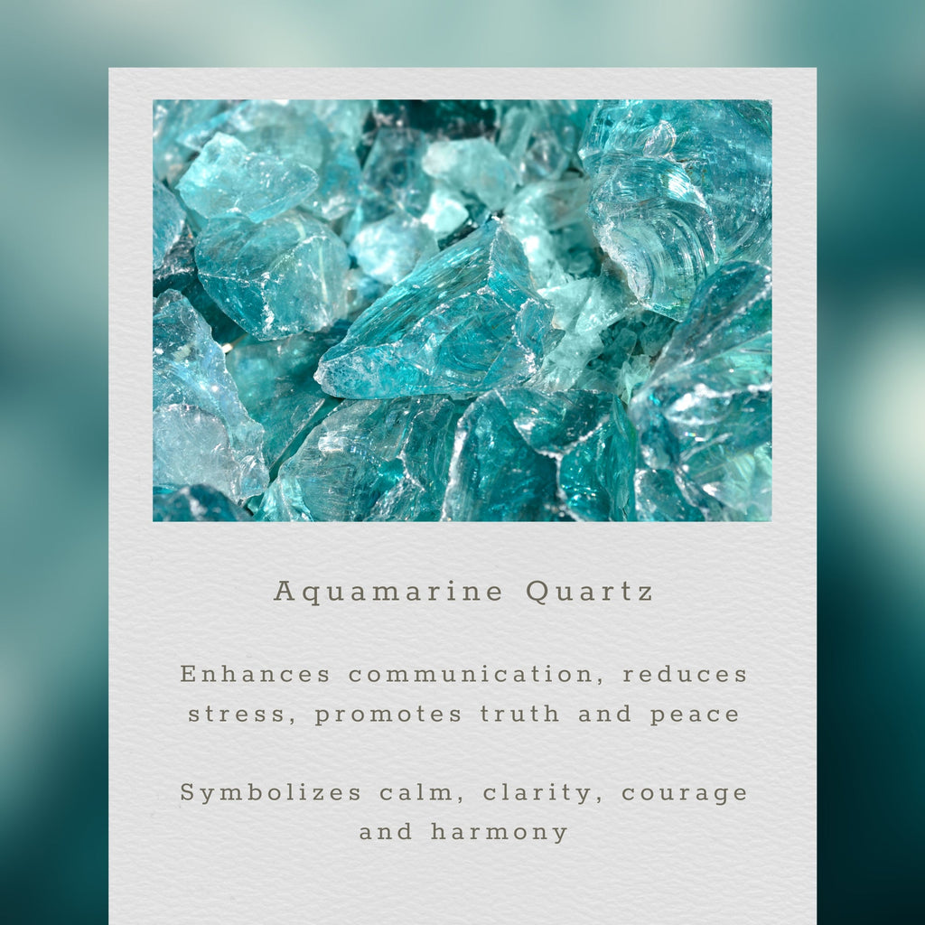 Aquamarine Quartz Gold Raindrop Necklace
