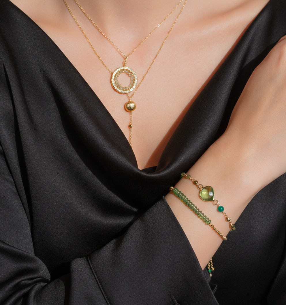 Peridot Adjustable Stacking Bracelet