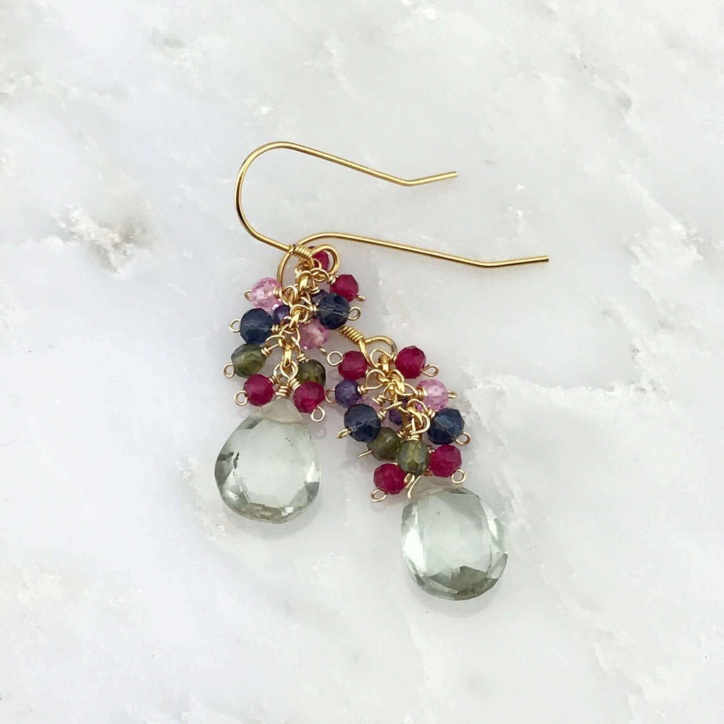Green Amethyst Bala Earrings