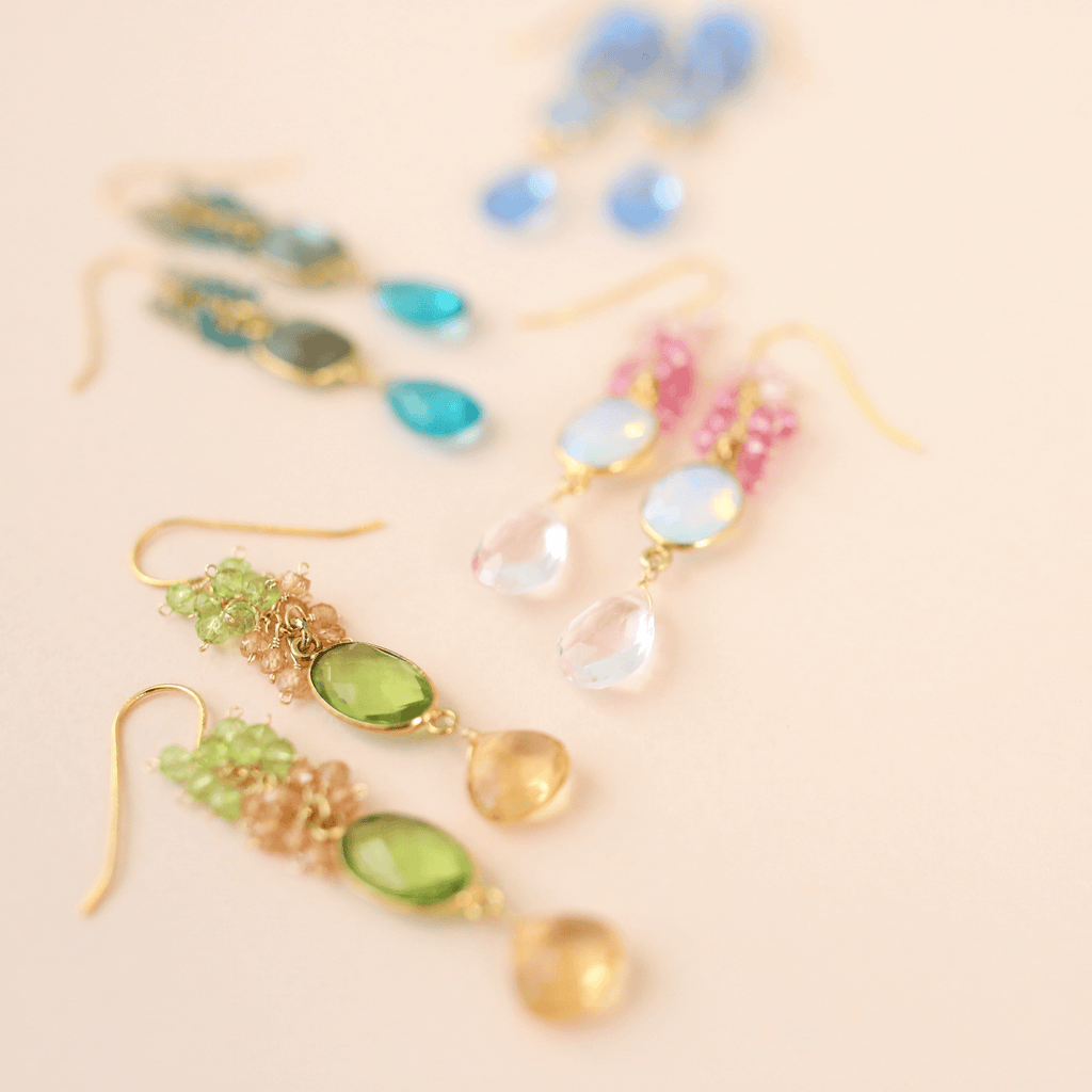 Bezel Cluster Earrings