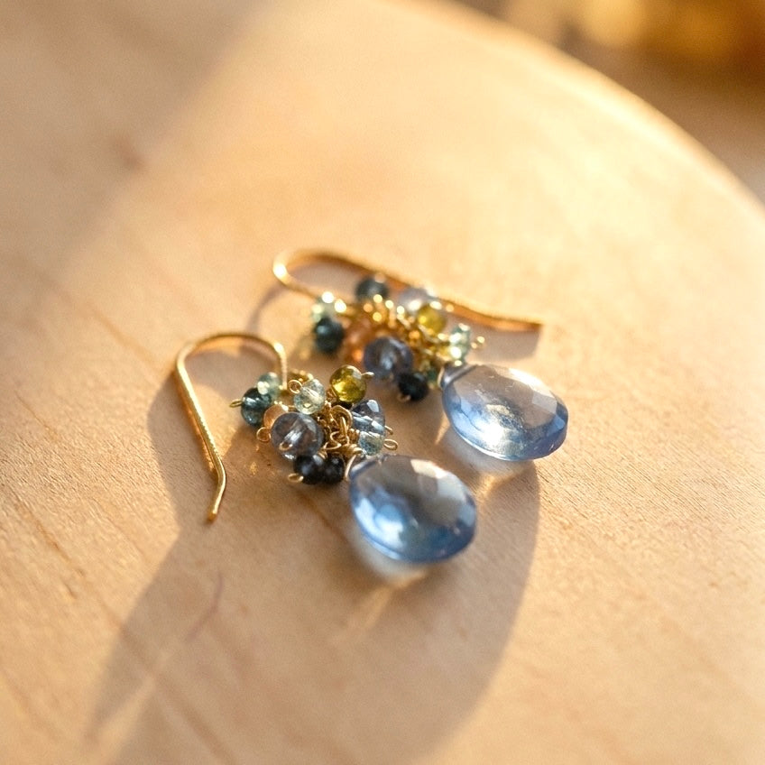 Sky Blue Quartz Bala Earrings