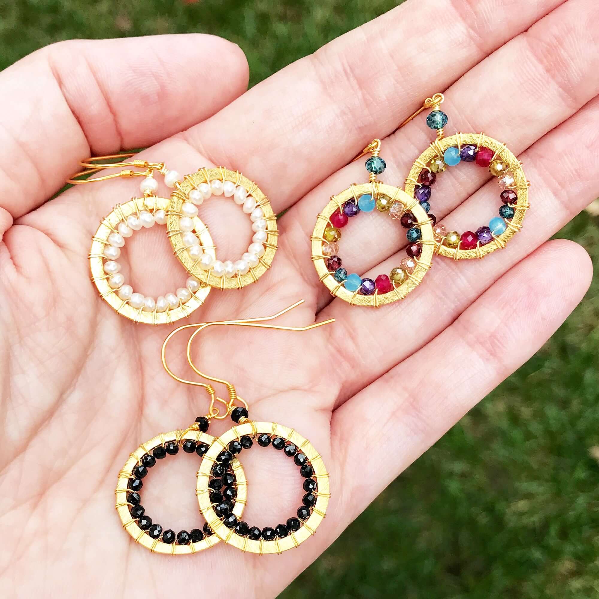Pearl Mini Halo Earrings