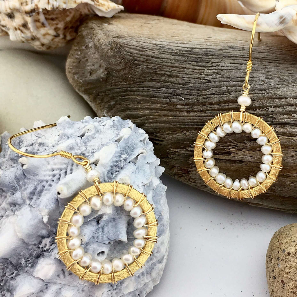 Pearl Mini Halo Earrings