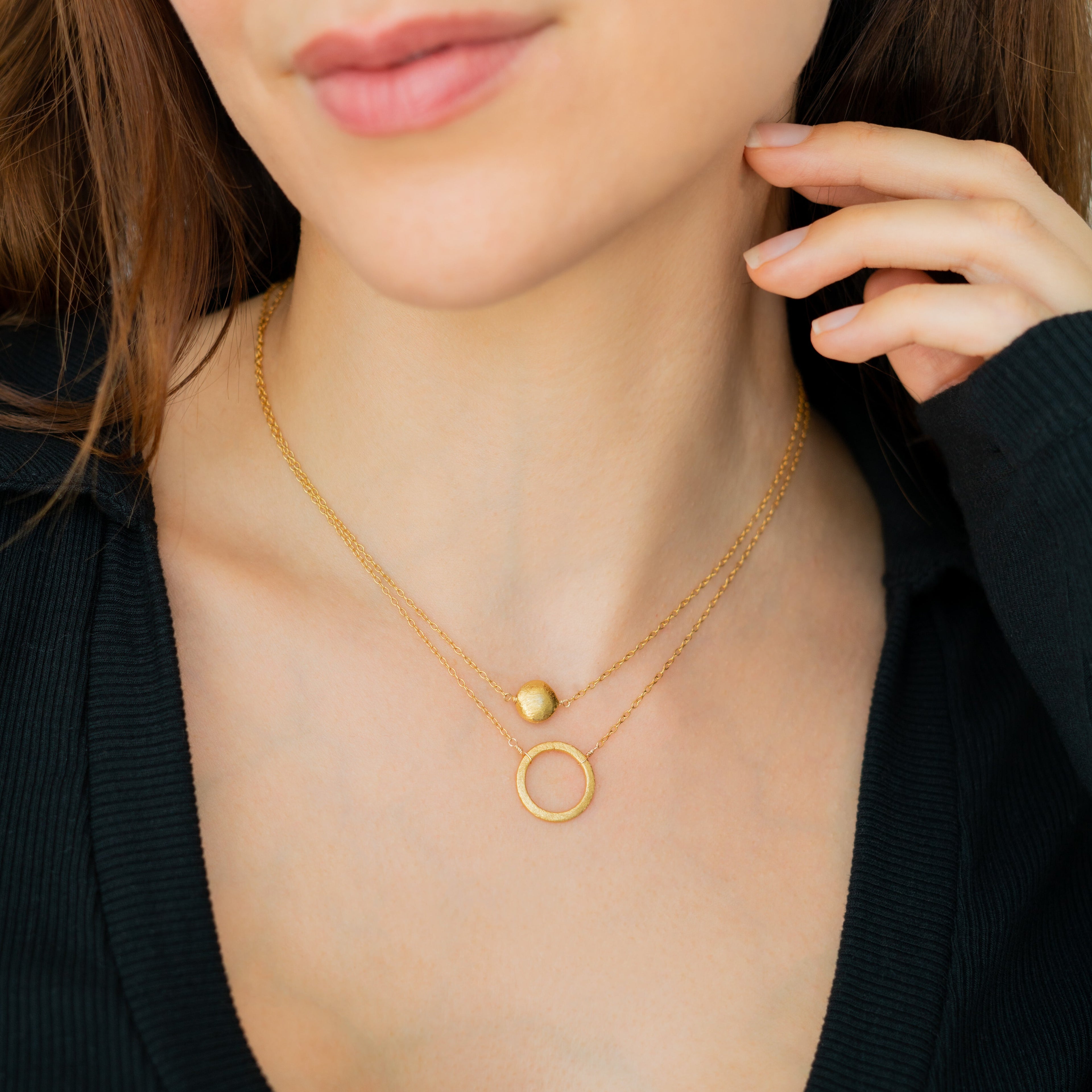 Gold Disc Layering Pendant