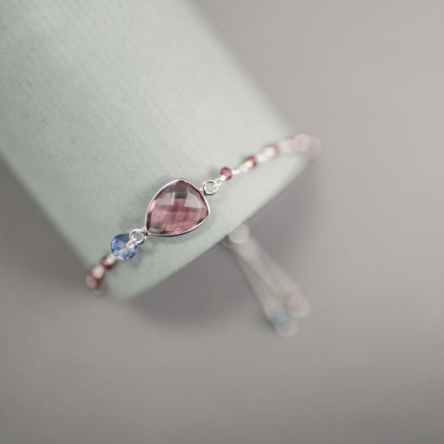 Rhodolite Garnet Silver Isla Bracelet