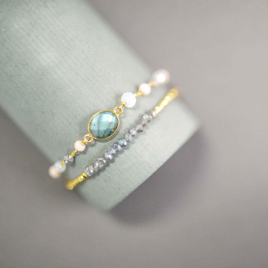 Labradorite Bracelet Set