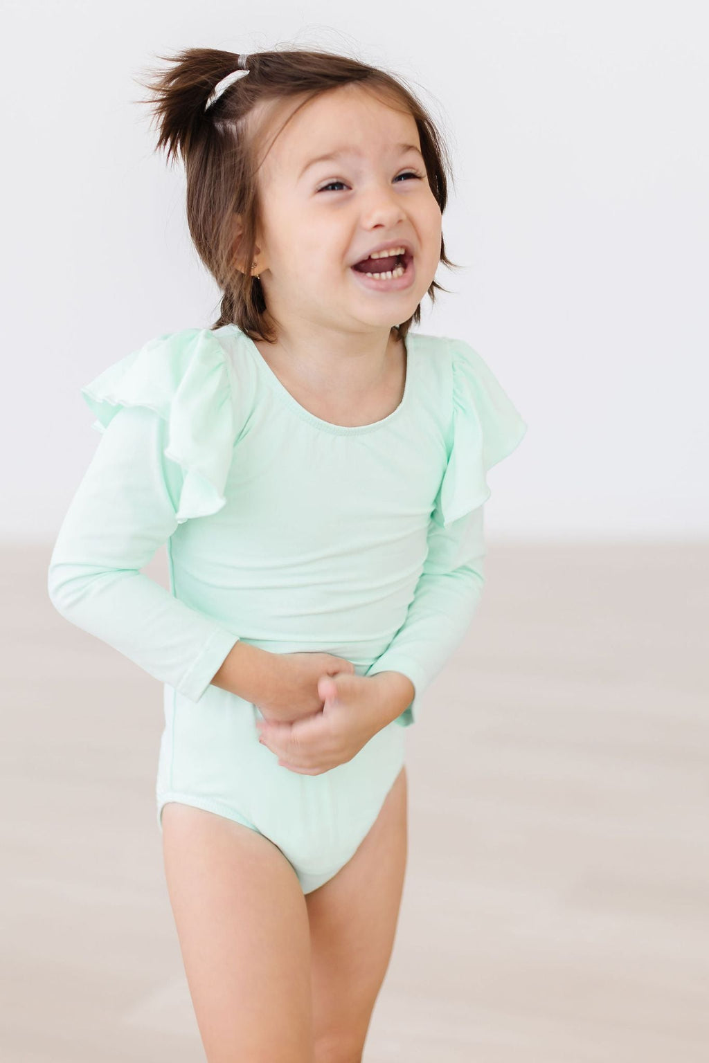 SALE Pastel Green L/S Flutter Sleeve Leotard