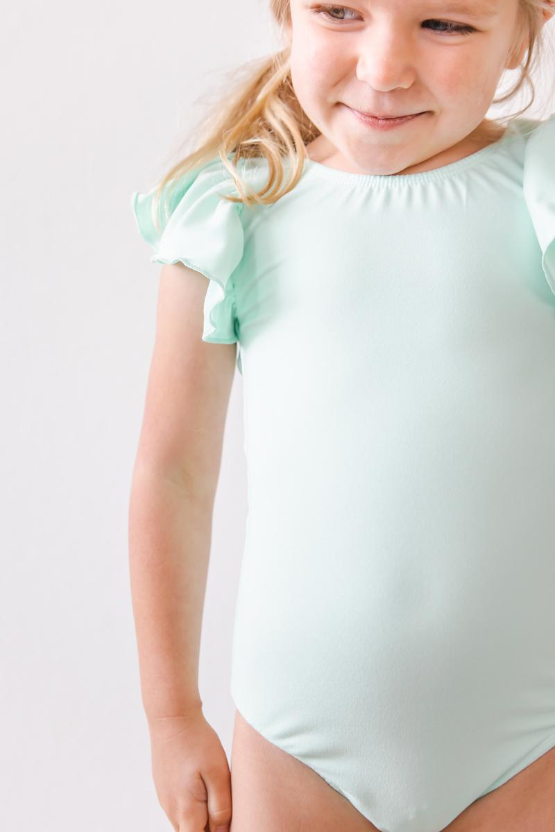 SALE Pastel Green S/S Flutter Sleeve Leotard