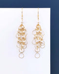 Pearl Chain Loop Earrings