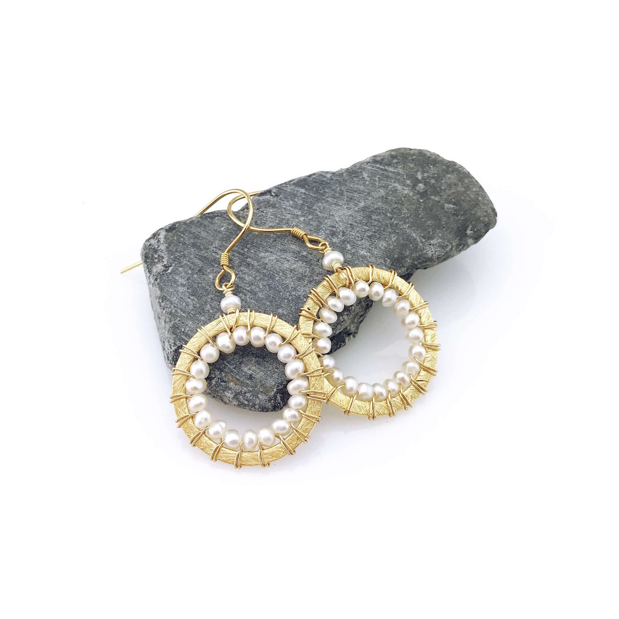 Pearl Mini Halo Earrings