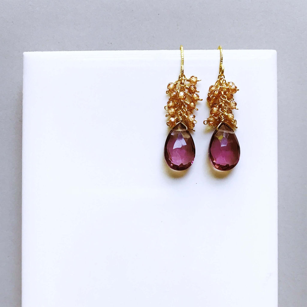 Rhodolite Garnet Bala Earrings