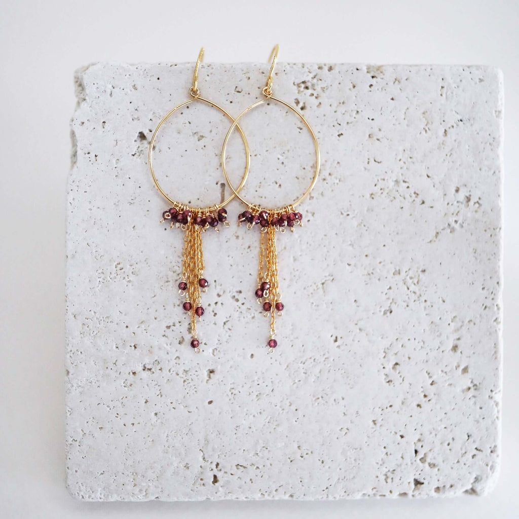 Aquamarine Mini Swing Hoop Earrings