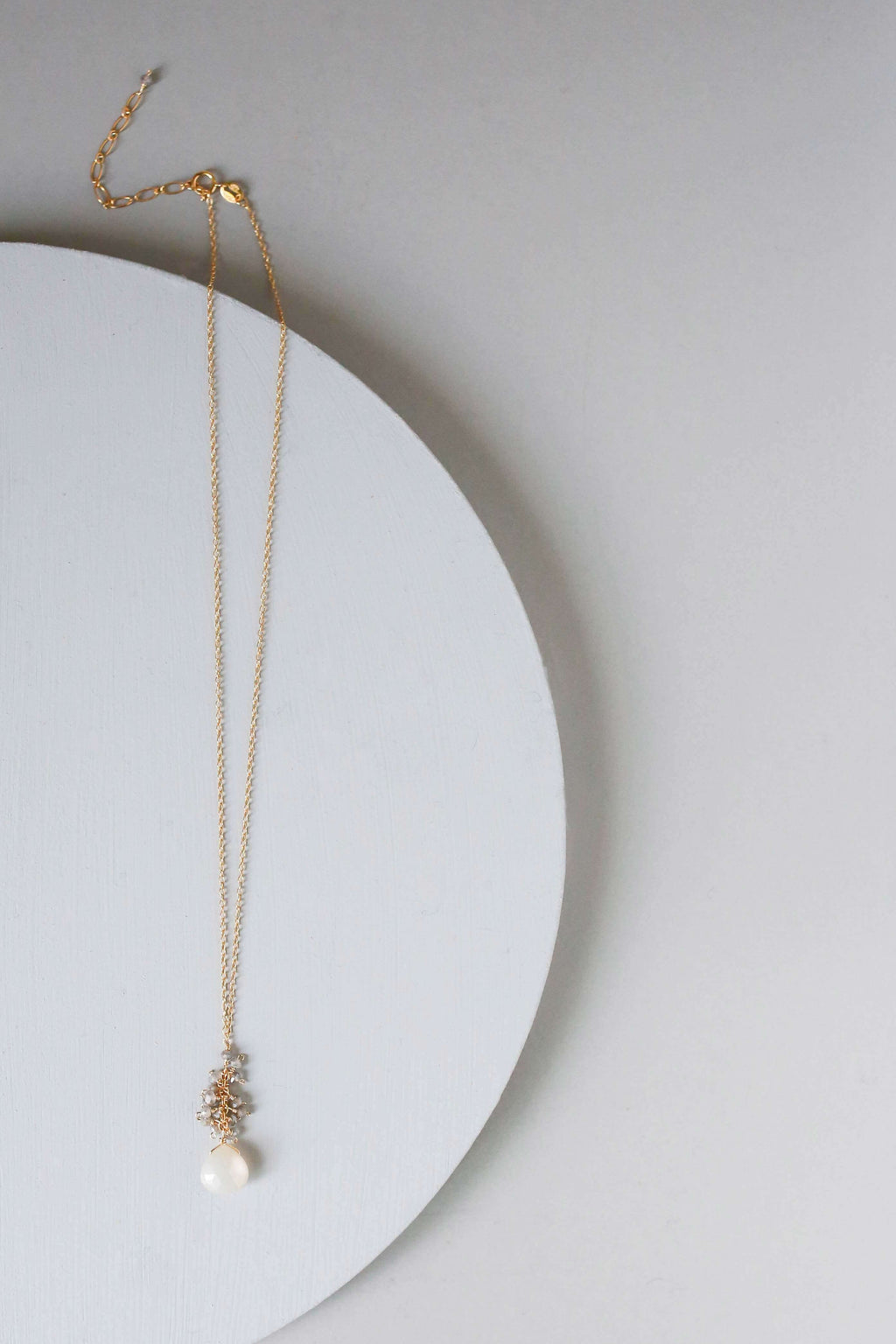 White Chalcedony Cluster Necklace