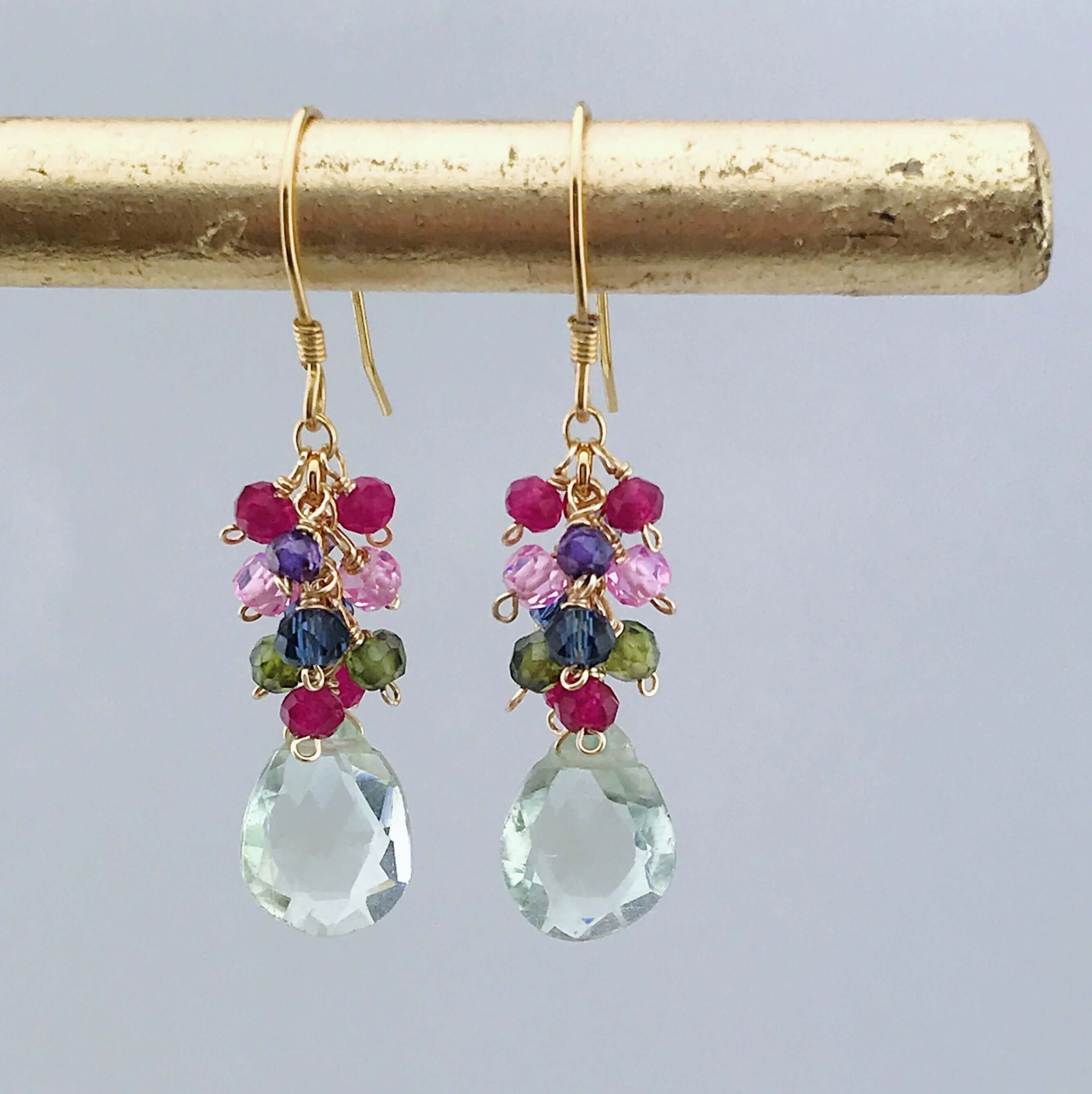 Green Amethyst Bala Earrings