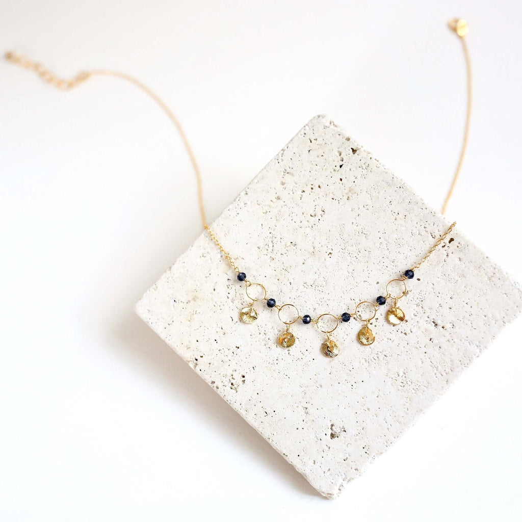 Orange Chalcedony Mini Chain Loop Necklace
