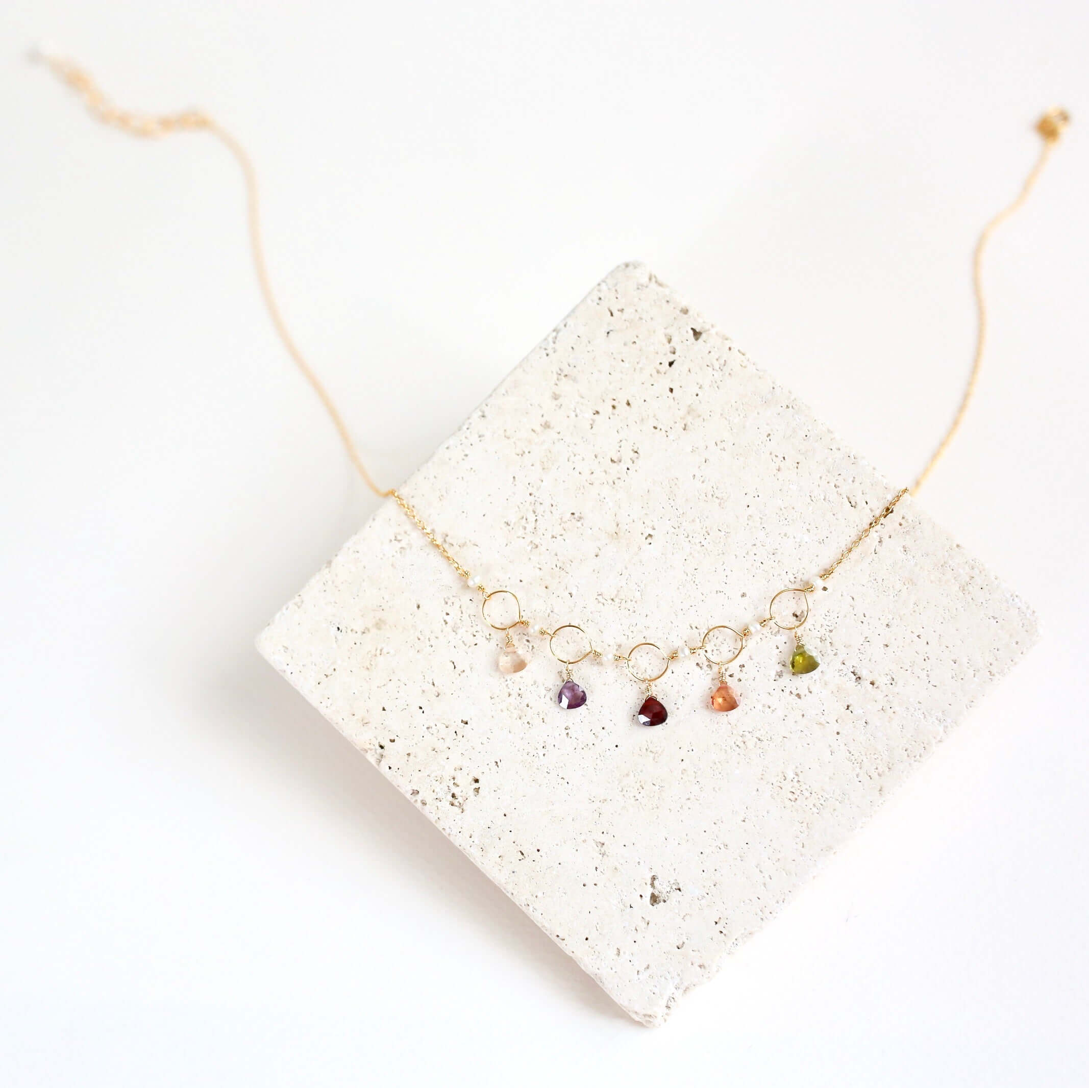 Rose Quartz Gemstone Mini Sparkler Necklace