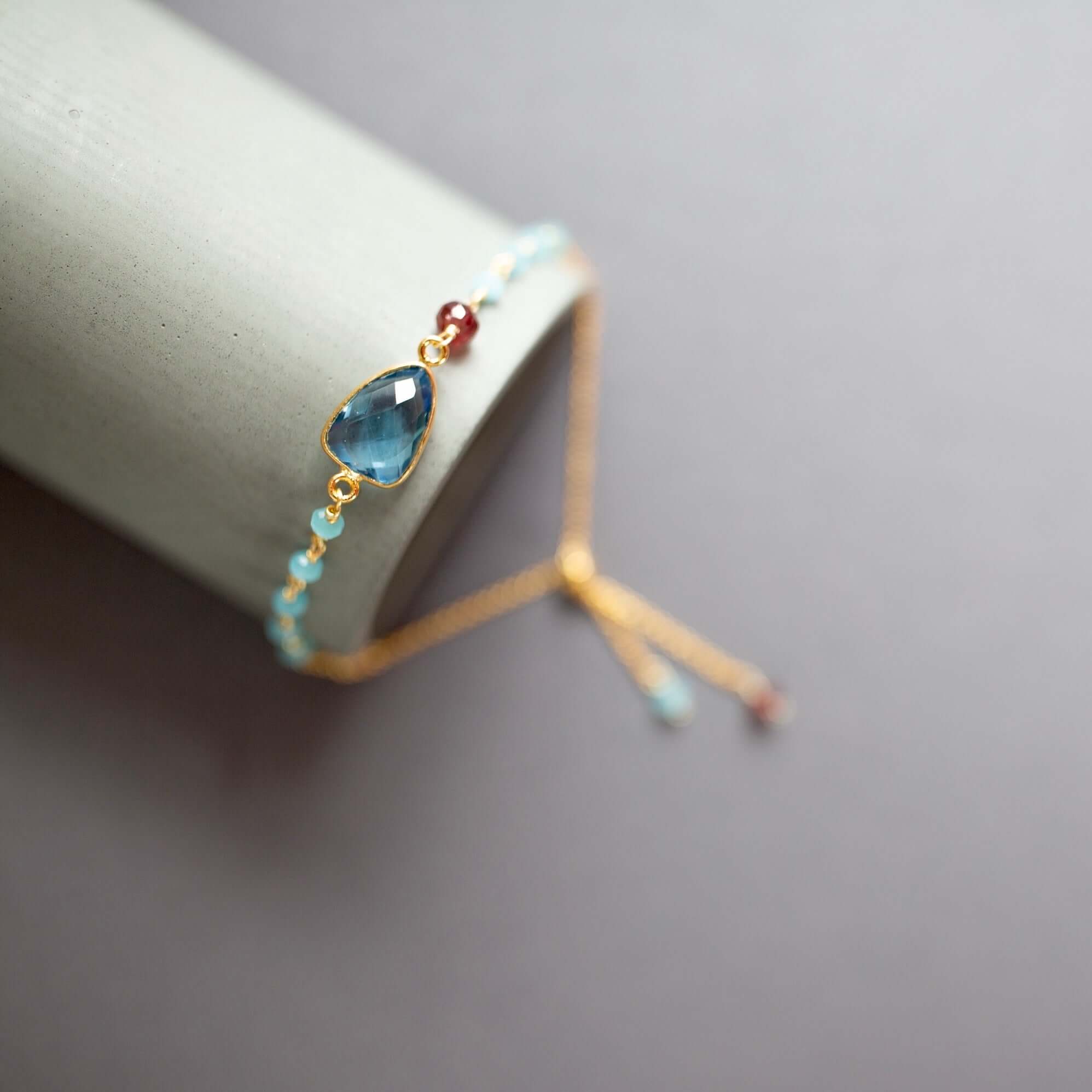 London Blue Quartz Gold Isla Bracelet