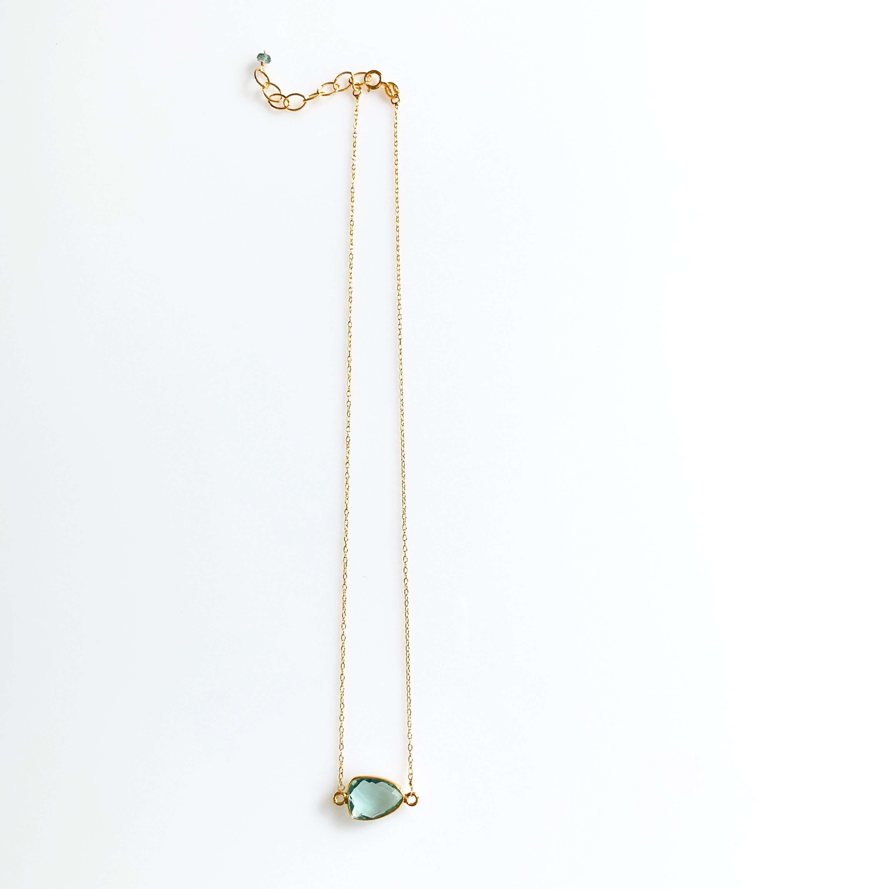 London Blue, Citrine and Garnet Minimalist Necklaces