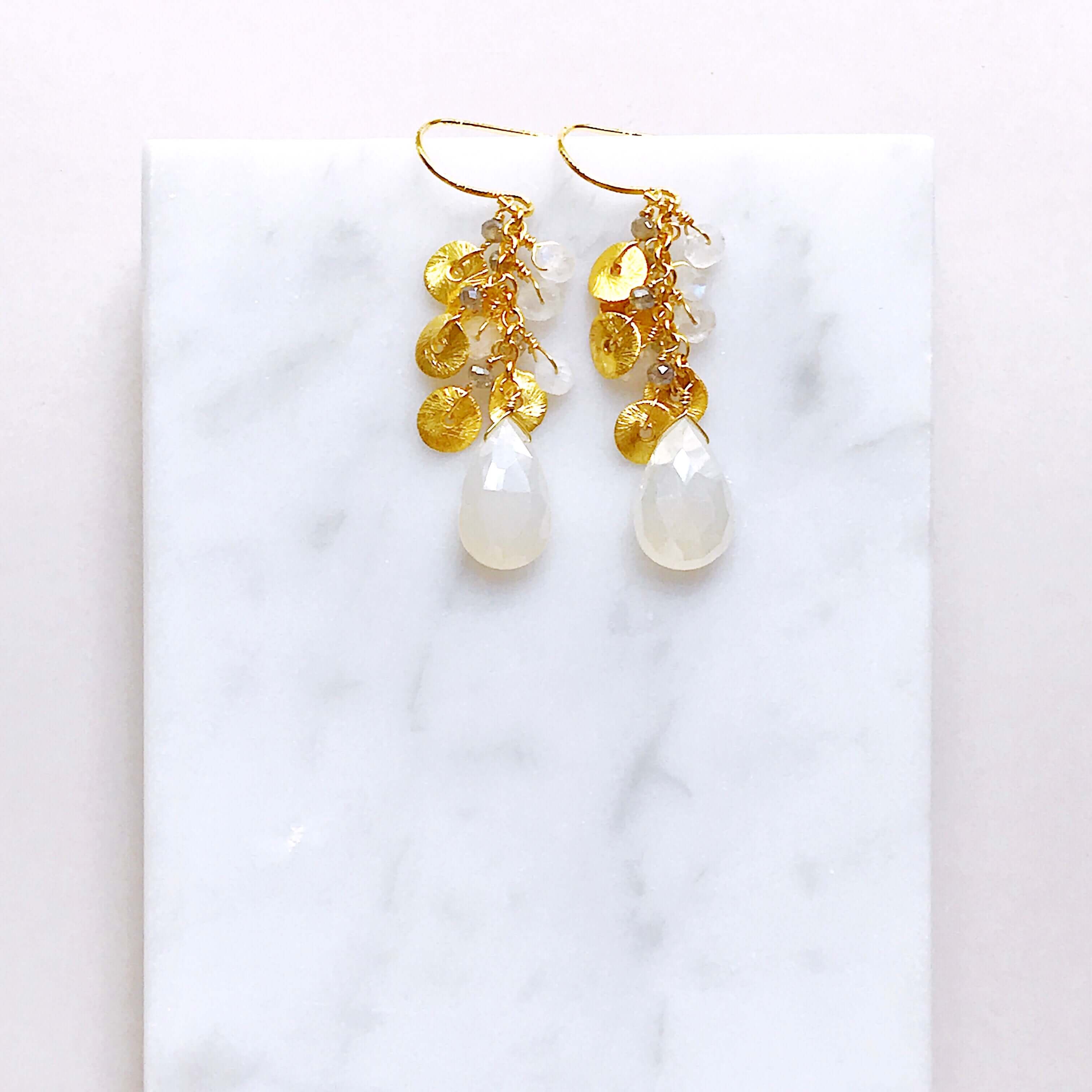 The Aurora Earring - White Chalcedony