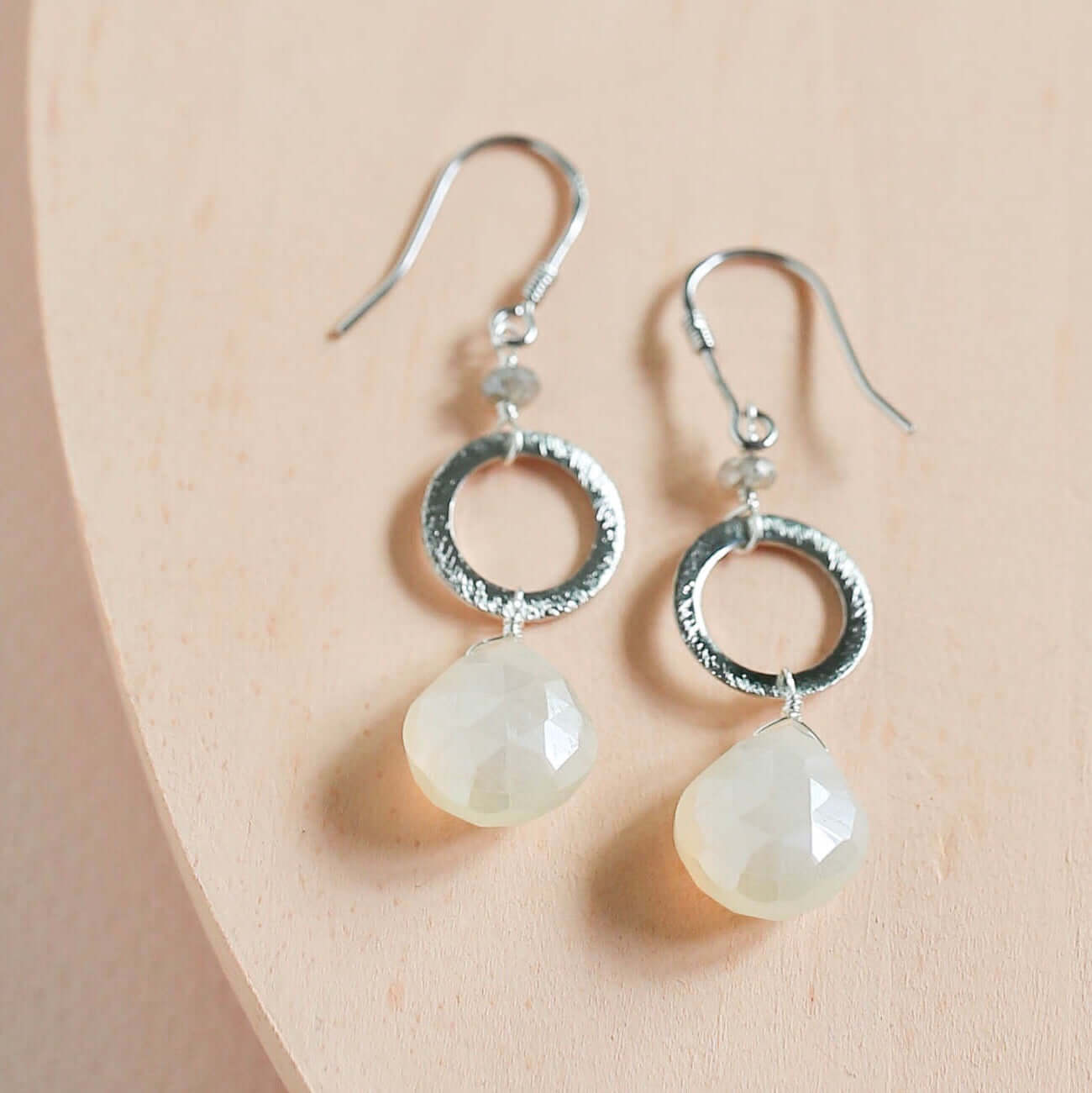 The Airie Earring - White Chalcedony Silver